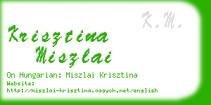 krisztina miszlai business card